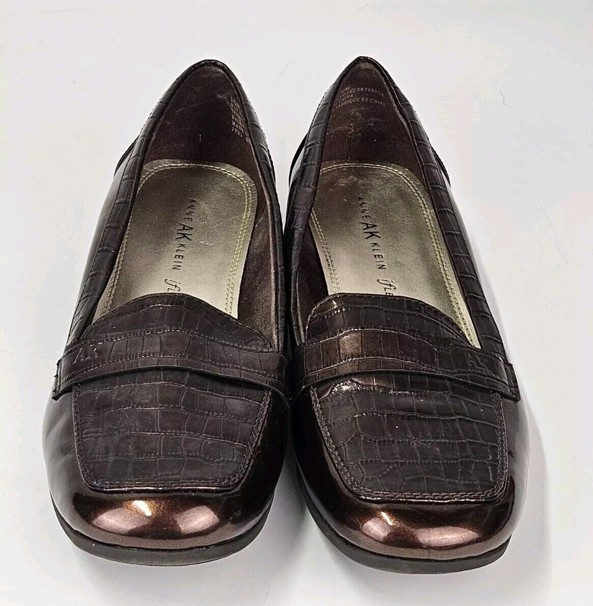 Anne Klein iFlex Womens Size 10M Shoes Black Slip On Comfort Flat Career Loafer