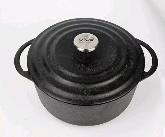 VIVO Villeroy & Boch Group Black Cast Iron Casserole Dutch Pot 4.5 Qt 4.2 Liters