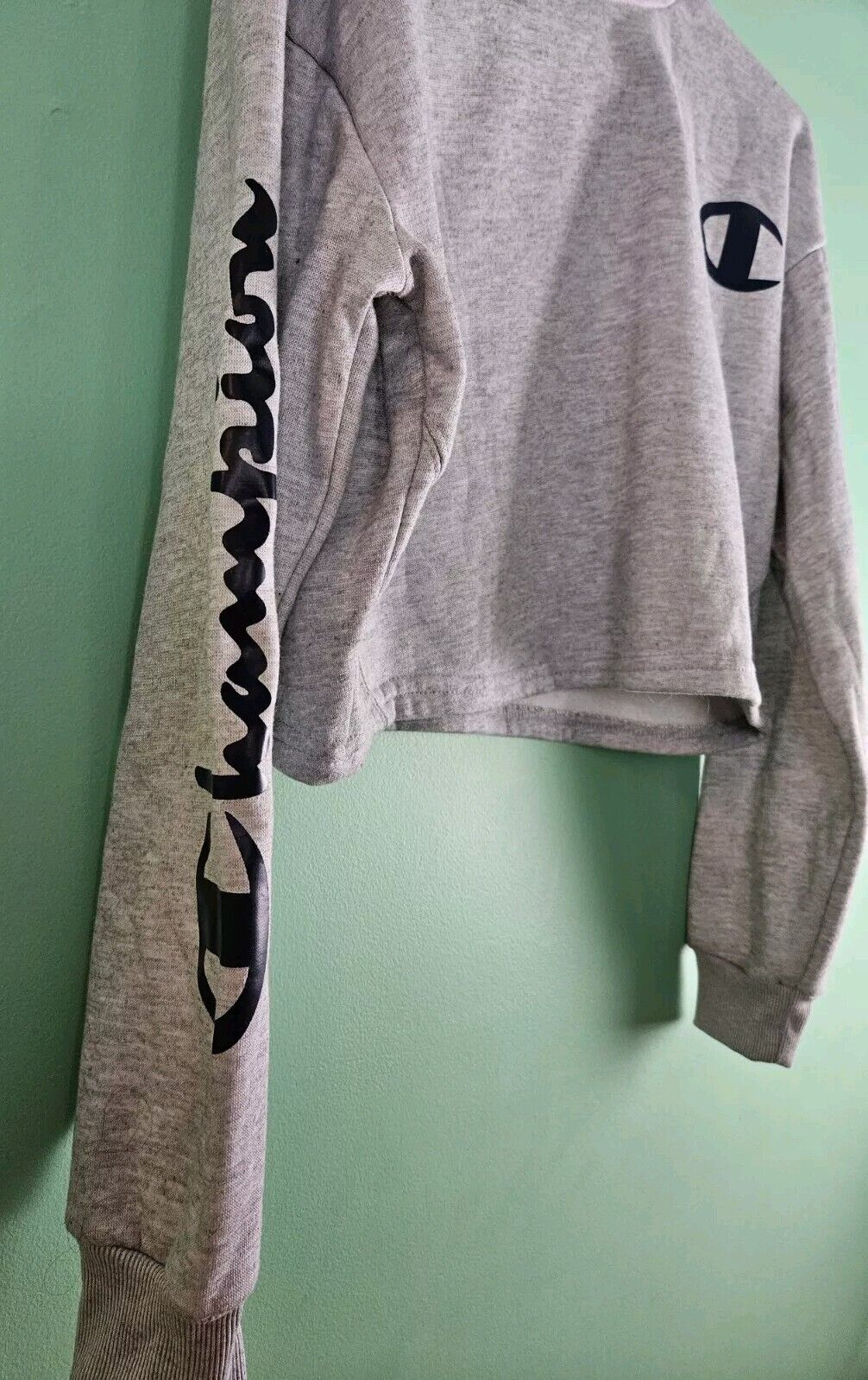 Cropped Cut Off Cropped Sweatshirt Champion Life Women's  Oversized Large Grey