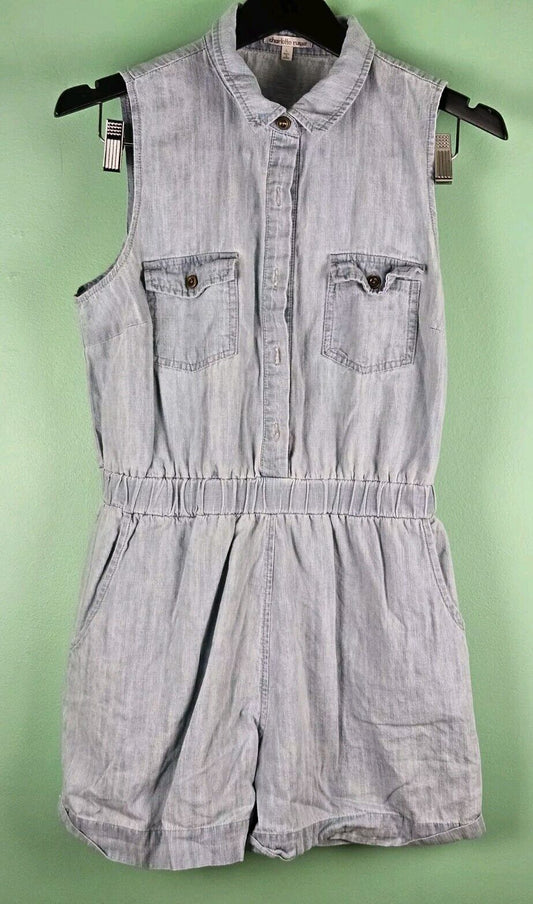 Vintage Charlotte Russe Jumpsuit Womens Large Blue Washed Denim