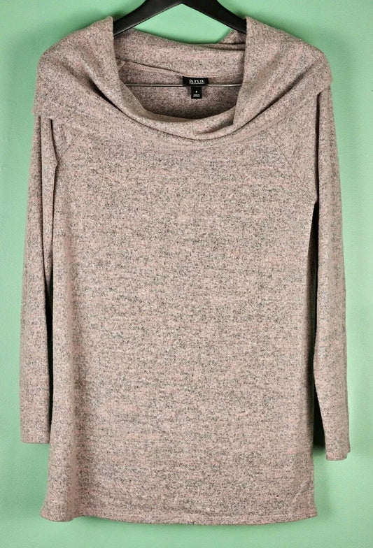 Ana Size Small Grey Gray Cowl Neck Pullover Top Shirt Long Sleeve