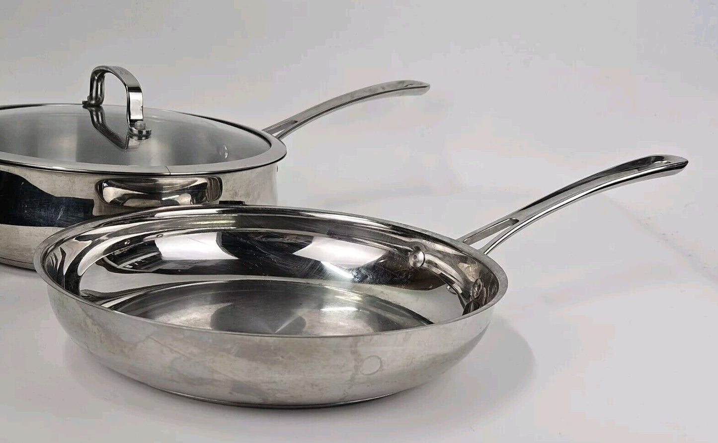 Cuisinart 3 Quart Saute Pan with Glass Cover Model 4330-24H Stainless Steel