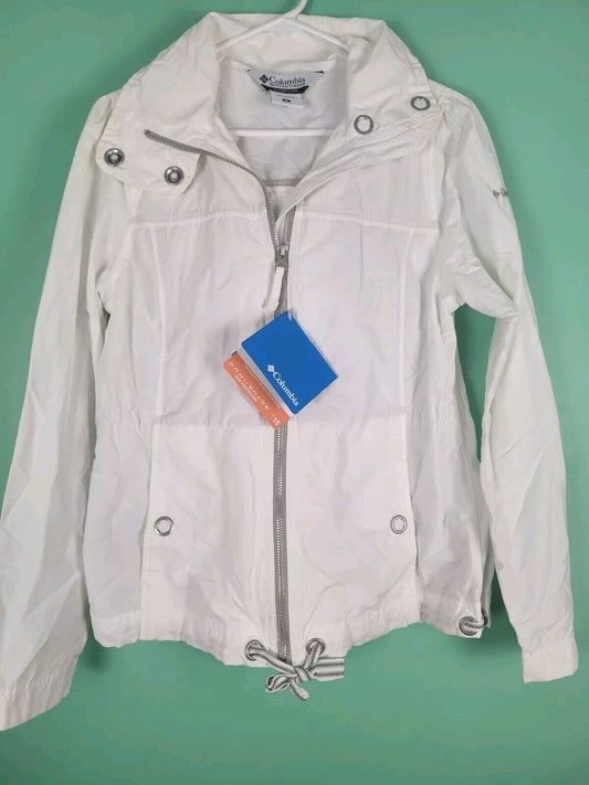 Columbia Jacket, Women's Size Medium, White, Omni-Shield, Full Zip Arch Cape 111