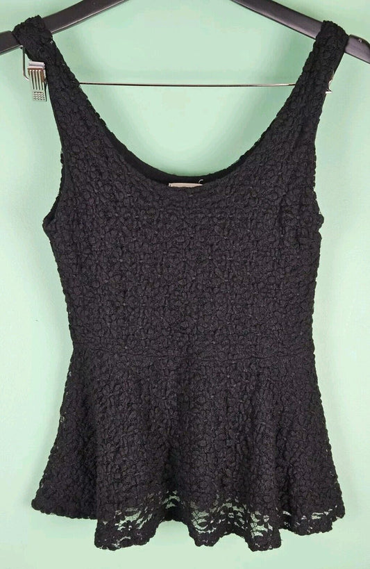 Pins And Needles Womens Top Size Large Black Textured Sleeveless Blouse Shirt