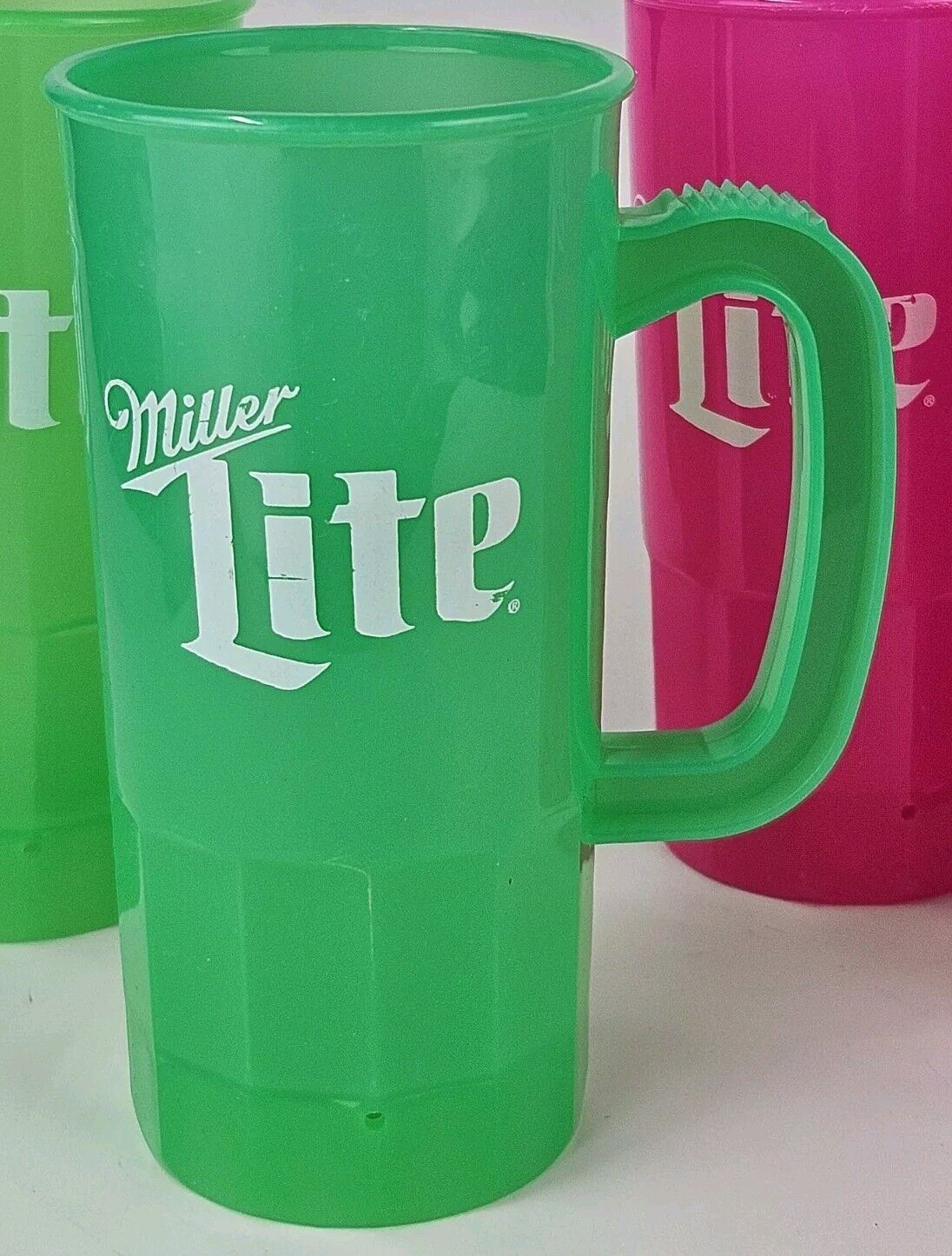 4 Vintage Miller Lite Plastic Beer Mugs