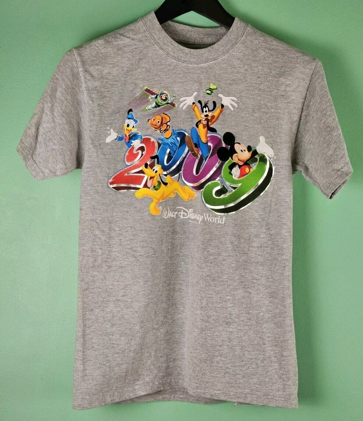 DISNEYLAND WALT DISNEY GRAPHIC TEE MICKEY MOUSE DONALD DUCK 2009 SIZE Small