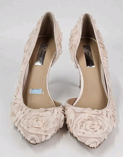 inc kenjay d orsay floral laced pumps bridal shoes Size 10m