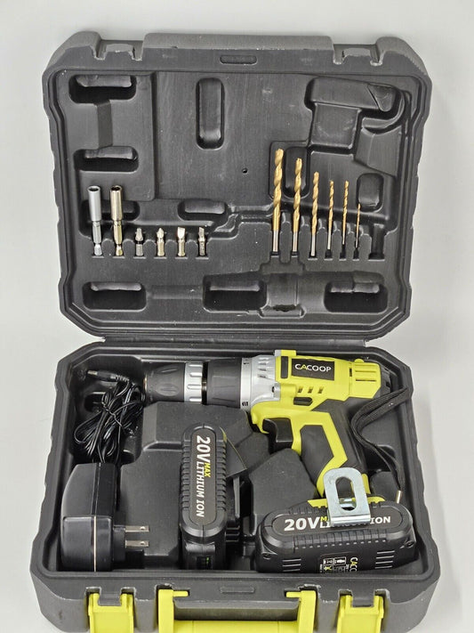 Cacoop 20V Drill with Kits Work with Cacoop / Snap Fresh (2) 20V Batteries