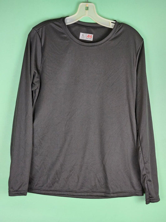 A4 Women's Adult Black Large Long Sleeve DriFit Performance Shirt RN38997