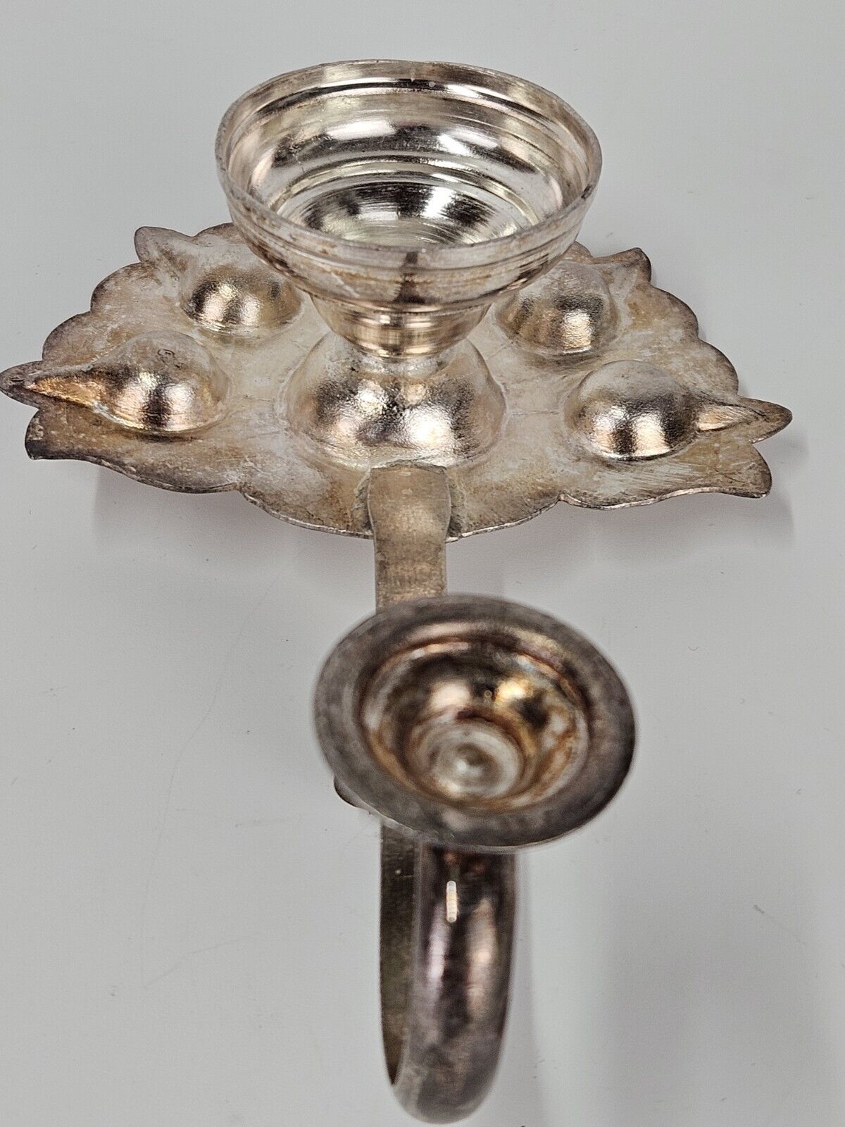 Metal Diya with Handle Antique 6" X 4"