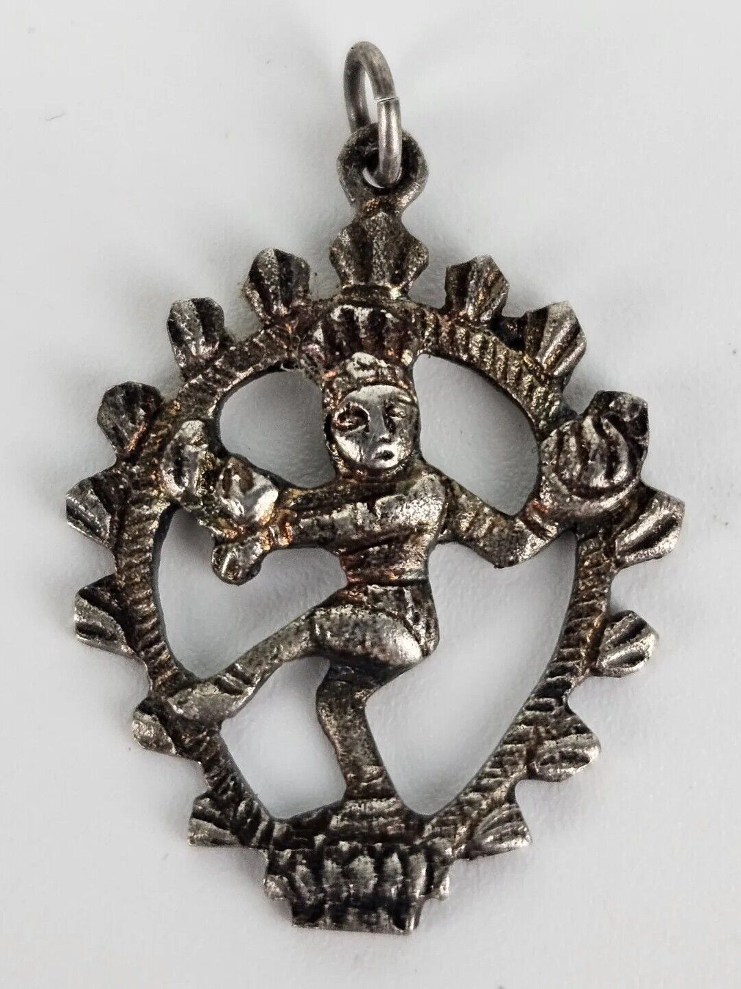 Dancing Lord Shiva Nataraja Pendant Brass Hindu Hinduism God Idol Necklace Charm