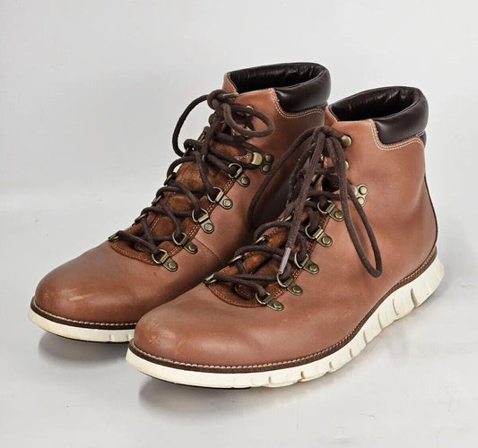 COLE HAAN ZERO GRAND BROWN LEATHER MEN'S CASUAL BOOTS SIZE 13W