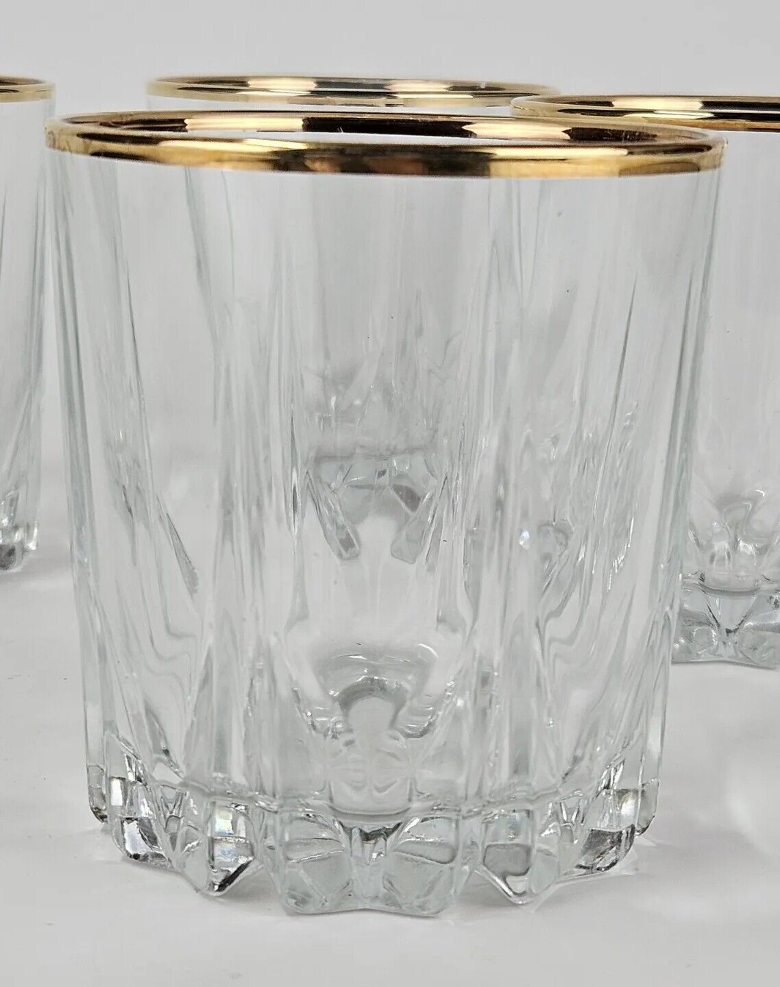 Set of 4 Cut Crystal 10 oz. Double Old Fashioned Glasses - Criss Cross Design