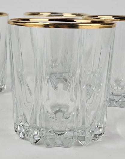 Set of 4 Cut Crystal 10 oz. Double Old Fashioned Glasses - Criss Cross Design