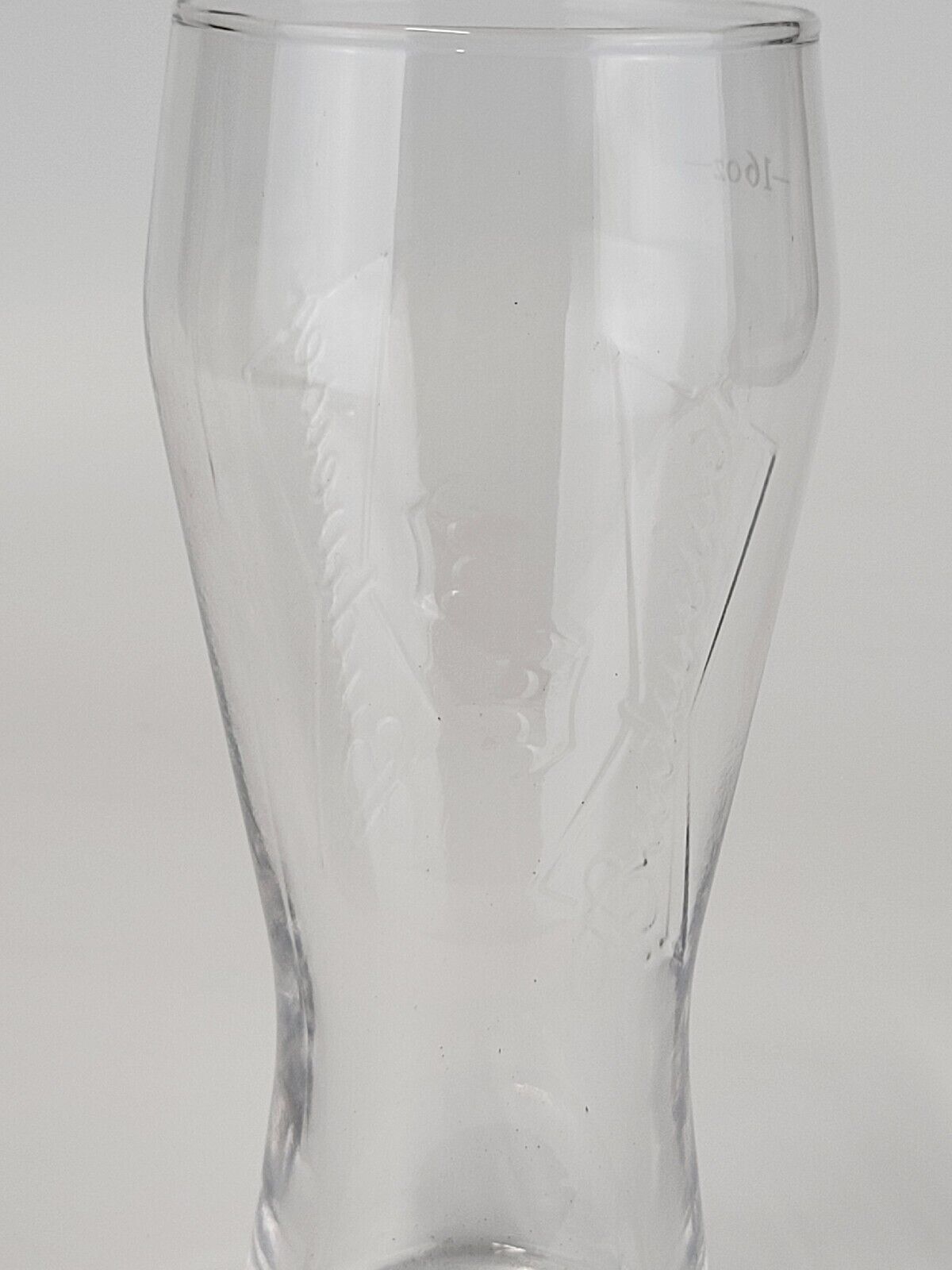 Budweiser 16oz Beer Pint Glass Clear 3D Embossed Logo Pilsner Bar Draft