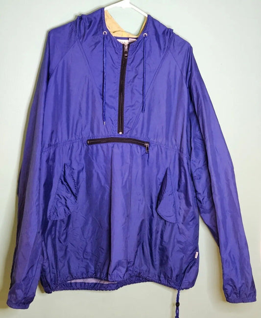 Vintage 90s Gap Mens Large Blue Waterproof Packable Hooded Rain Anorak Jacket