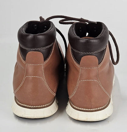 COLE HAAN ZERO GRAND BROWN LEATHER MEN'S CASUAL BOOTS SIZE 13W