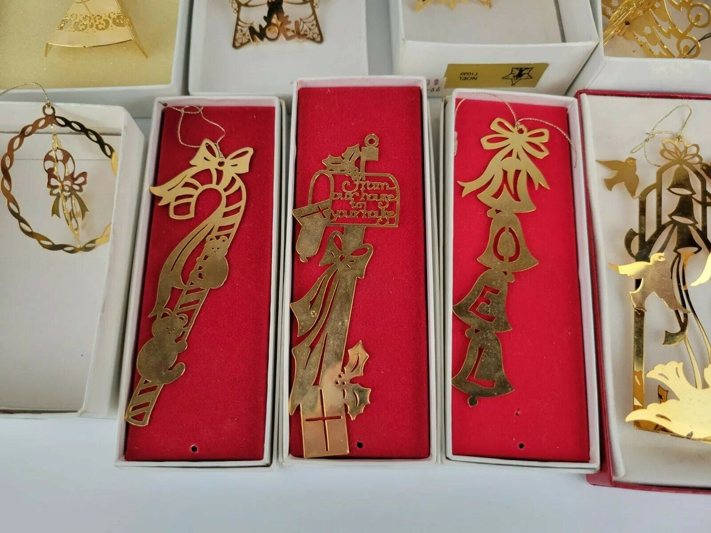 Tammytrims 24K Gold Finish Christmas Ornaments in Box Lot