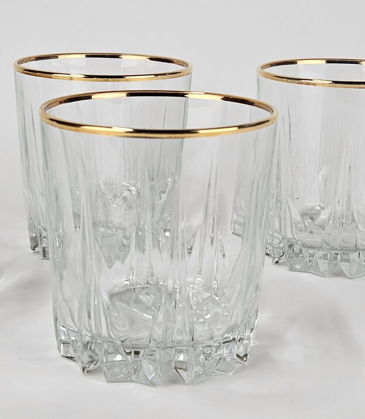 Set of 4 Cut Crystal 10 oz. Double Old Fashioned Glasses - Criss Cross Design