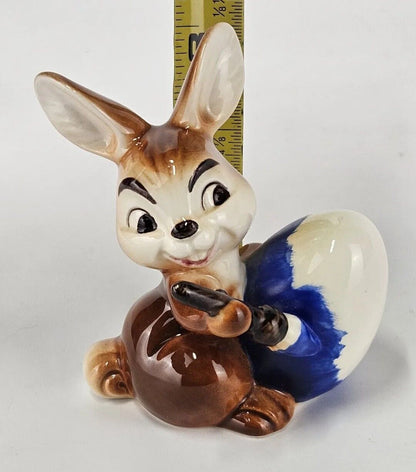 GOEBEL Vintage Bunny Rabbit Painting Blue Made in Germany Figurine Ears Up