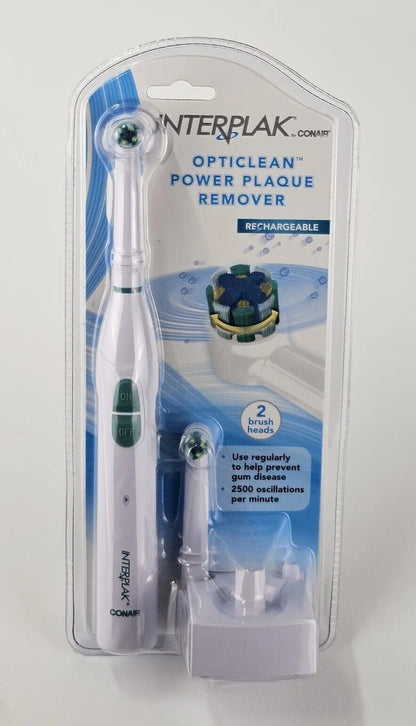 Interplak Conair Opticlean Power Plaque Remover Rechargeable Toothbrush