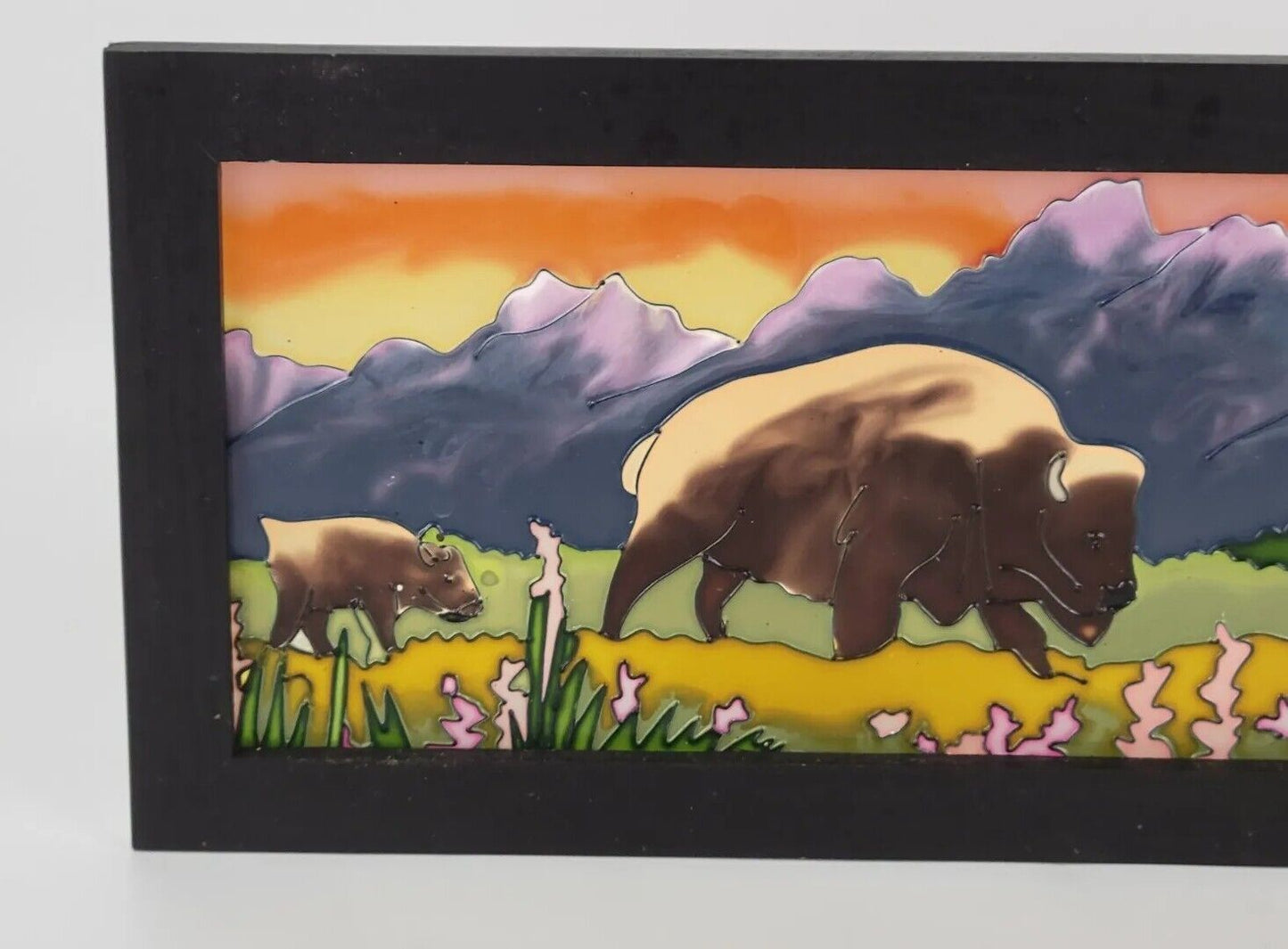 Jackson Hole souvenir buffalo Stained Glass picture