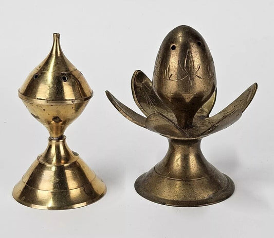 2 Pc Vintage Brass Unique Dhoop/Incense Stick Stands, Collectible