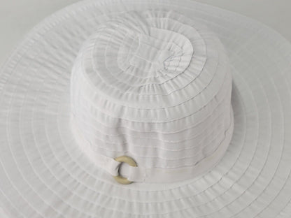 Tropical Trends White Summer Sun Hat Floppy Brim Hat One Size