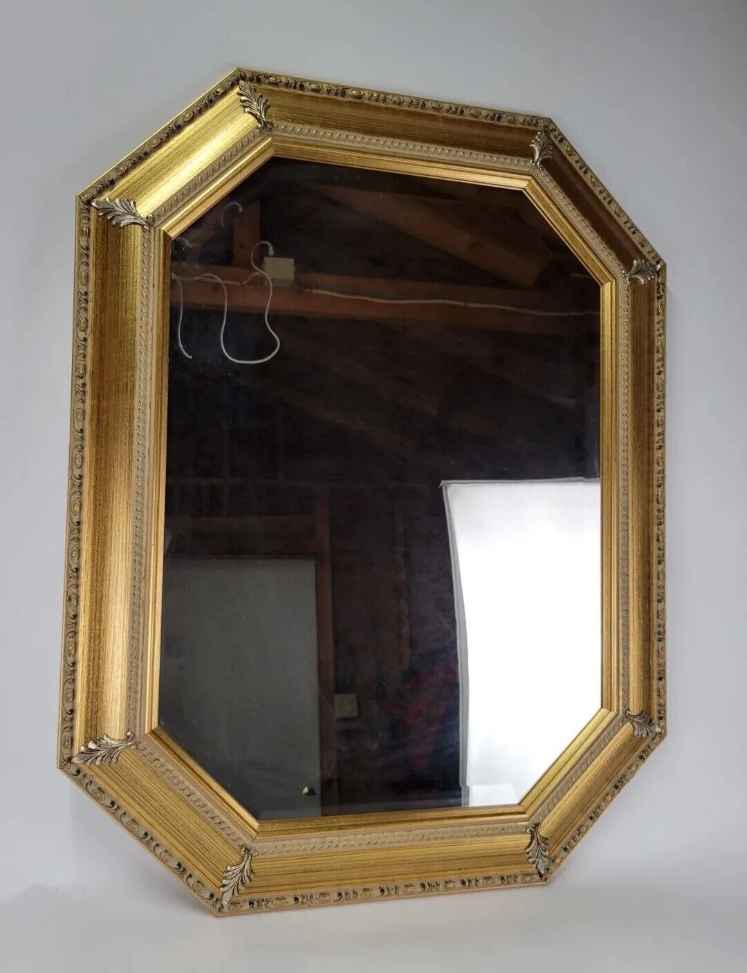 20" X 28" Wood Framed Allegro Mirror Italy Made Bombay Company Beveled Edge