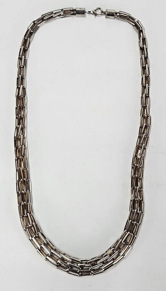 Barrel Chain Necklace Link Gold Runway Chunky 29" Classic Designer Styling