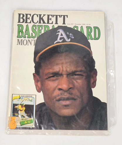 Beckett Baseball Card Monthly December 1989 #57 Rickey Henderson Oakland A's