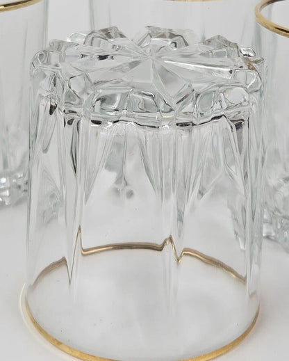 Set of 4 Cut Crystal 10 oz. Double Old Fashioned Glasses - Criss Cross Design