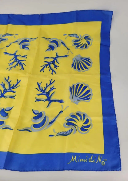 Vintage Mimi di N Beach Design Silk Print Neck Head Scarf