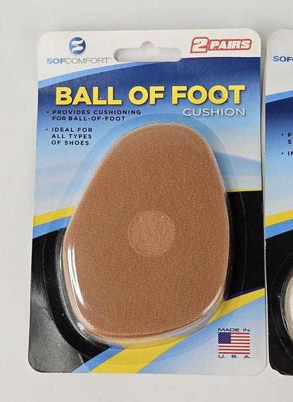 Ball of Foot/Heel Comfort Cushion Comfort One Package Containing 2 Pairs New