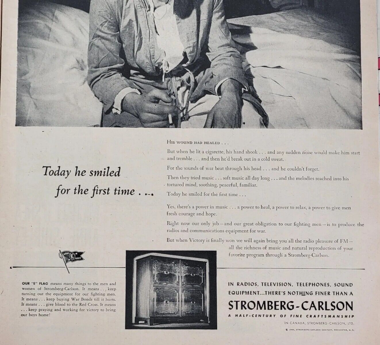 1944 ADVERTISEMENT ADVERTISING AD for Stromberg Carlson console radio