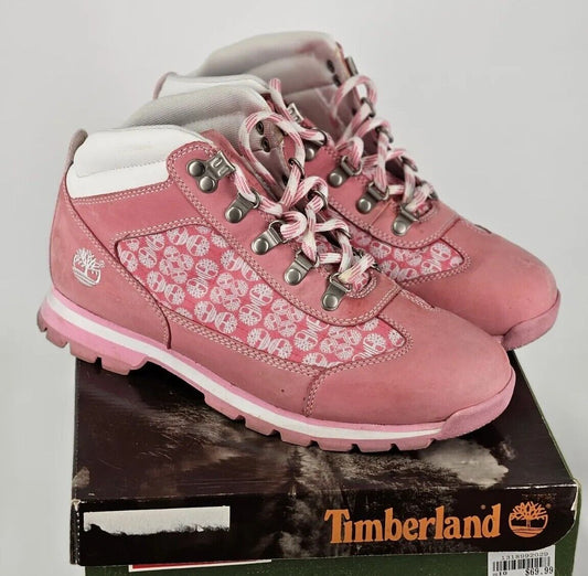 Timberland Womens 10M Hiker Leather Lace Up Ankle Boots 63333 Pink/Rose