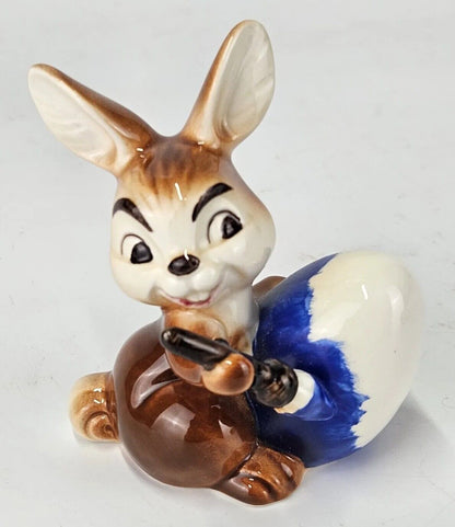 GOEBEL Vintage Bunny Rabbit Painting Blue Made in Germany Figurine Ears Up