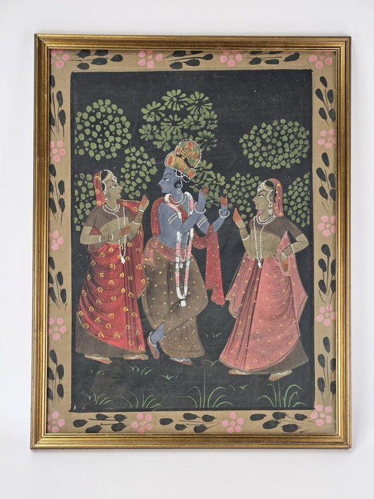 Framed Hindu Indian Art Print Of Radha Krishna