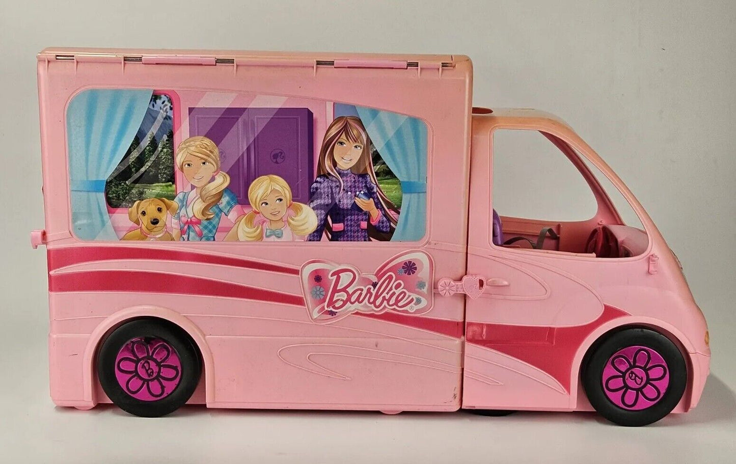 Barbie Sisters Deluxe Camper RV Vehicle X8410 Fold Out with Detachable Car 2012