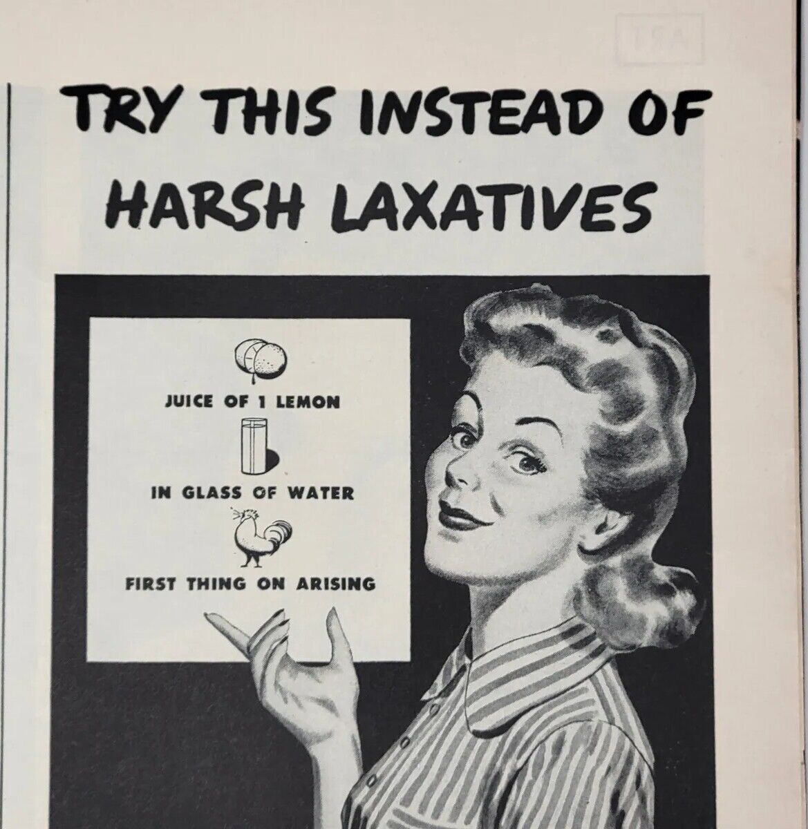1944 California Sunkist Lemon Water Avoid Harsh Laxatives Vintage Print Ad