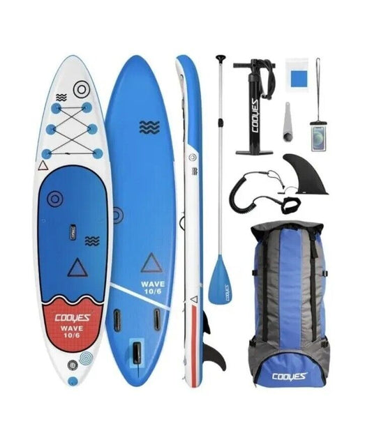 Cooyes Model Cosu002 Inflatable Stand Up Board Blue With Paddle