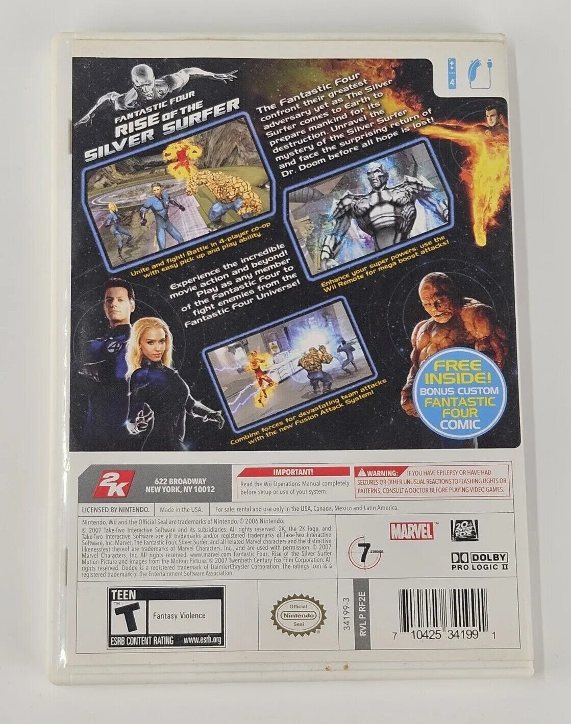 Fantastic 4: Rise of the Silver Surfer (Nintendo Wii, 2007) Complete