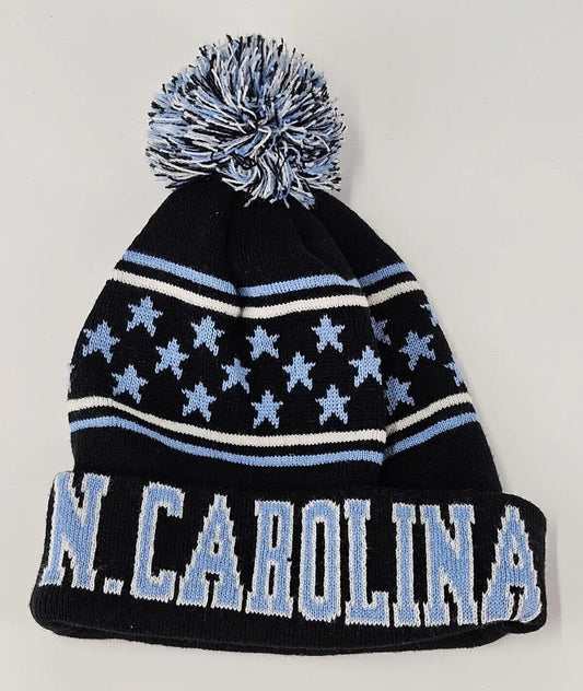 North Carolina UNC Tar Heels Cuffed Pom Knit Beanie Hat Cap