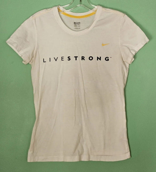 Nike WOMENS T-shirt size Medium White Live strong, Cotton