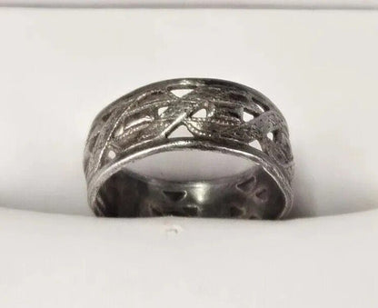 Victorian Sterling Love Band Open Style Ring Size 6