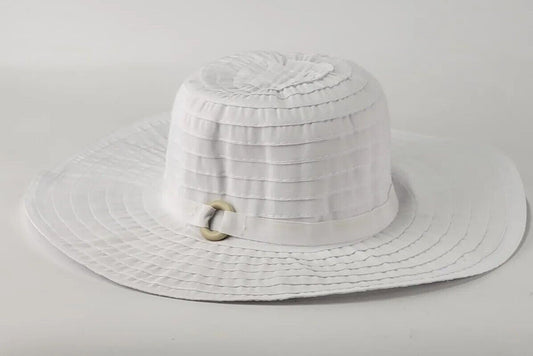 Tropical Trends White Summer Sun Hat Floppy Brim Hat One Size