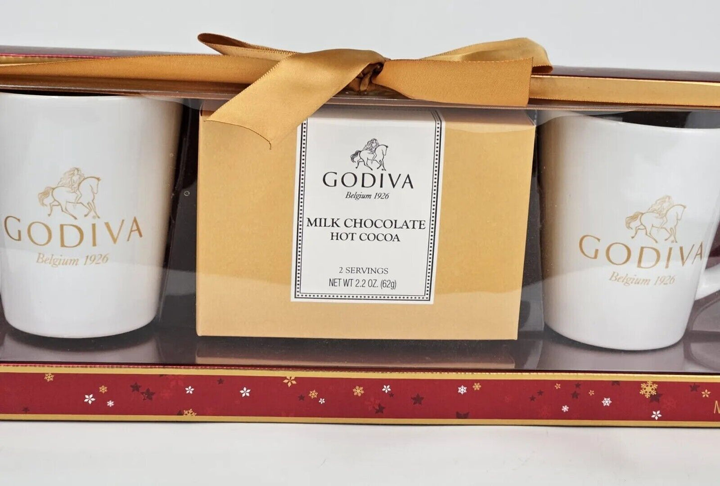 Godiva Hot Chocolate Gift Set, Includes Two Matte White Ceramic Mugs